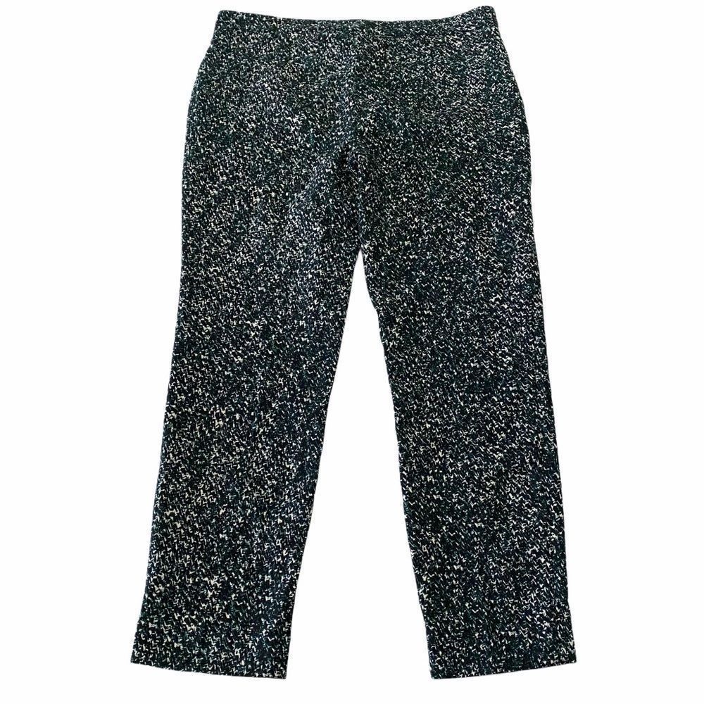 ZARA Basic Women's Medium Green White Capris Abstract Print
